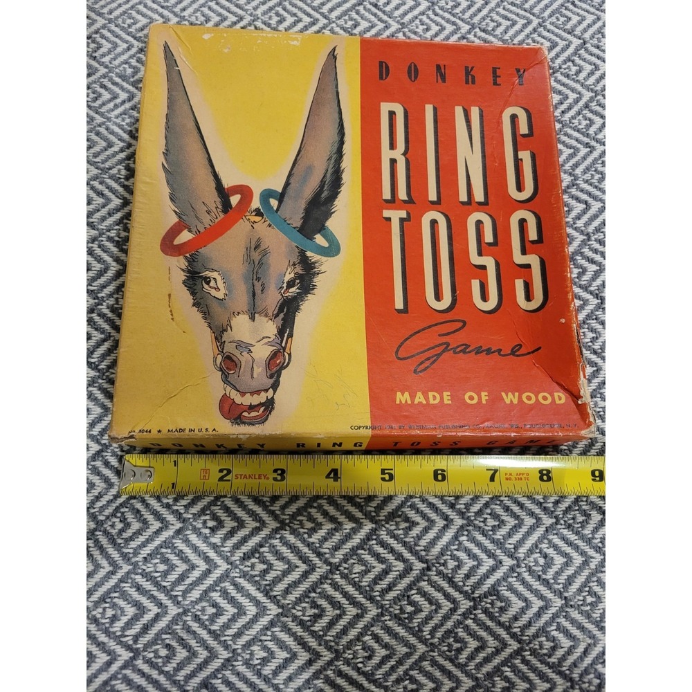 WWII era 1941 Ring Toss Game Donkey by Whitman Publishing Made in USA
